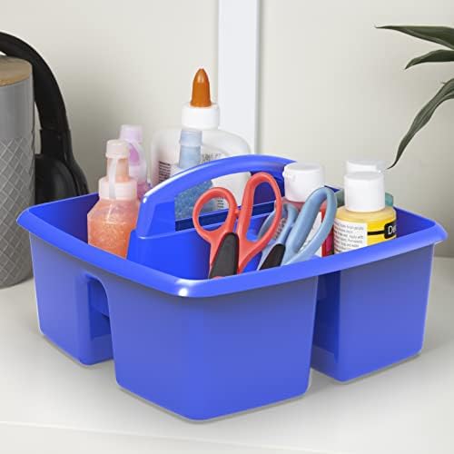 Storex Classroom Caddy, 9.25 x 9.25 x 5.25 Inches, Assorted Colors, Color Assortment Will Vary, Case of 6 (00940U06C), Small Caddy (Pack of 2)