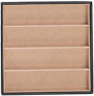 Glenor Co Jewelry Organizer Tray - Set of 2 - Stackable 8 Slots Jewelry Storage Trays - Display on Dresser or Drawer - for Necklace & Bracelet - Compatible with Other Trays - Black