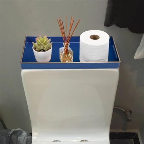 MAONAME Royal Blue Vanity Tray Set of 2, Rectangular Toilet Tank Trays
