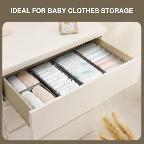 DIMJ Drawer Organizers, Set of 12 Clothes Drawer Organizer, Foldable Closet Drawer Organizer, Dresser Drawer Organizers 