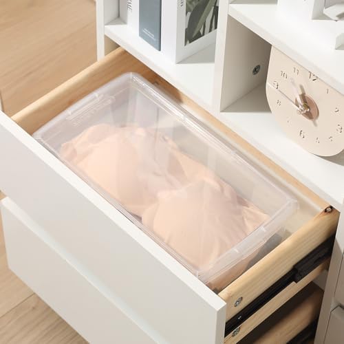 Clear Storage Bins with Lids Shoe Boxes 12 Packs Plastic Storage Containers