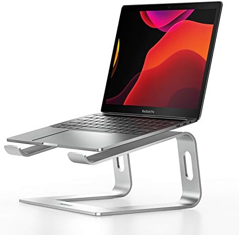 Nulaxy Full Aluminum Laptop Stand, Stable Support to 22 lbs, Silver