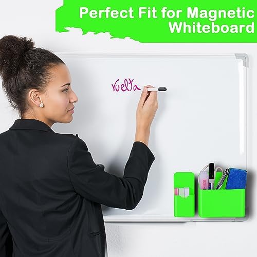 KITANIS Magnetic Pen Holder,2 Pack Magnetic Dry Erase Marker Holder with Generous Compartments,Strong Magnet Storage Marker Pen Pencil Organizer for Refrigerator,Whiteboard,Locker Accessories