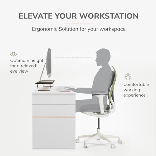 Anji Mountain Monitor Stand for Desk - Desktop Organizer & Laptop Riser, Ergonomic Monitor Riser, Space-Saving, Durable,