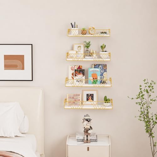 Amaoot Floating Shelves for Wall Set of 4, Wall Shelf Wood Floating Shelf