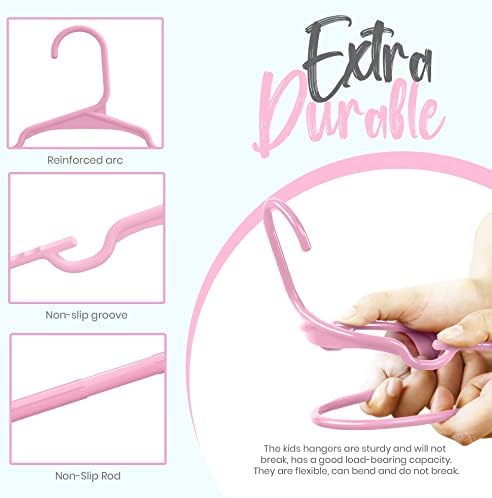 Utopia Home Kids Hangers 60 Pack – 11.5 Inch Baby Closet Hangers Baby Pink