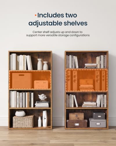 SONGMICS HOME 4-Tier Bookshelf, Narrow Shelving Unit