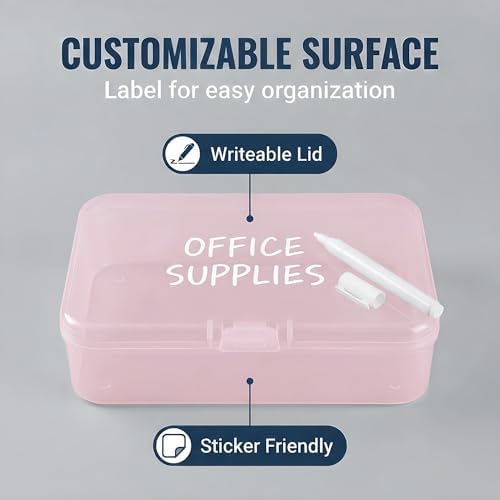 LJY 28 Pink Plastic Boxes, 3.3 x 2.2 x 1 in for Beads