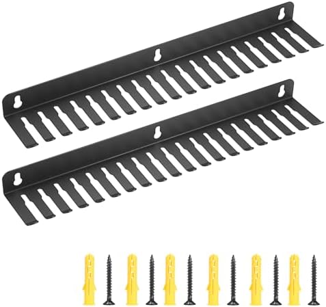 Sumnacon Wall Mountable Cable Hanger and Organizer 2 Pcs Steel Cable Rack with 19 Cable Slots Width from 5-9mm,Sturdy Ca
