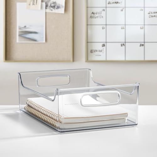iDesign Stackable Storage Bin with Handles, Clear