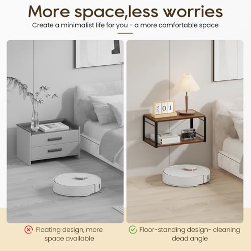 Floating Nightstand, Wood Bedside Shelf Wall Mounted Nightstand, Floating Bedside Table Wall Shelf for Bedroom, Living R