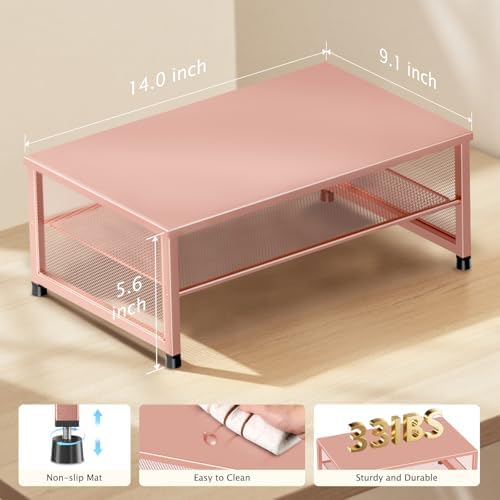 ECOLOVI 2-Tier Computer Monitor Stand Riser, Printer & Laptop Stand, Office Desk Accessories, Workspace Desk Organizer f