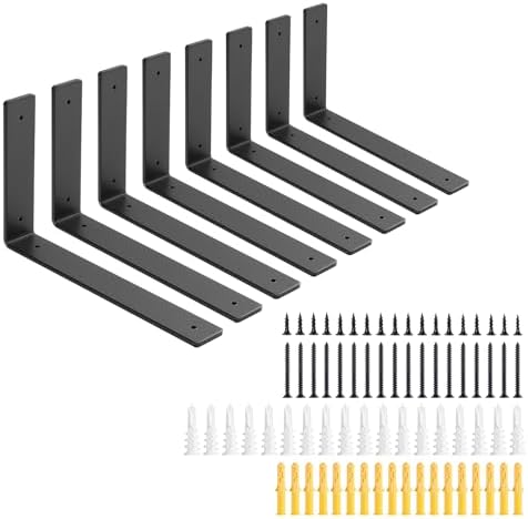 10 Inch Heavy Duty Floating Shelf L Brackets, 160 lbs, 8 Pack