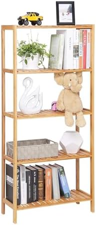 SONGMICS 5-Tier Bamboo Shelf, Freestanding Bathroom Storage Rack