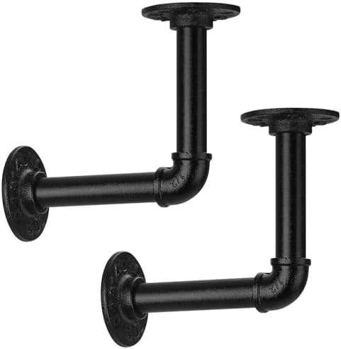1/2" Pipe Shelf Bracket，Wall Mounted Floating Shelf Bracket, Steam Punk Decor Hanging Wall Metal Bracket, Heavy Duty Dec