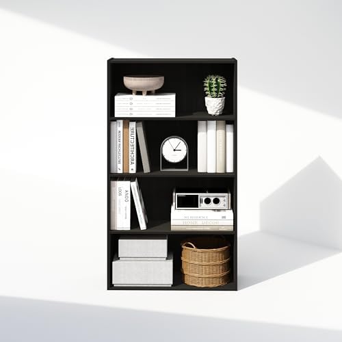 Furinno Simple Book Shelf, 4-Tier Bookshelf, Bookcase with Open Shelf, 9.4 x 23.6 x 41.7, for Living Room, Bedroom, Home