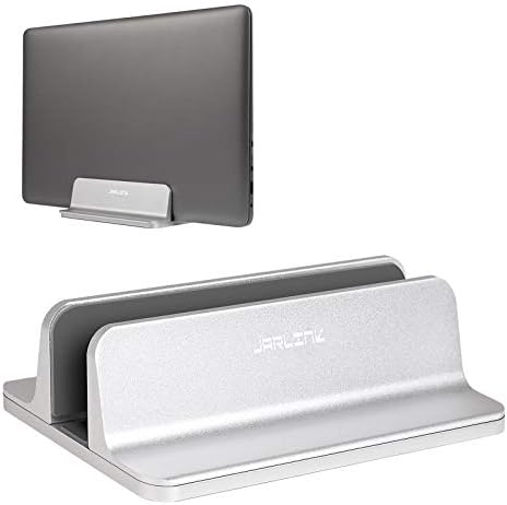JARLINK Vertical Laptop Stand, Adjustable Aluminum Desktop Holder, Silver