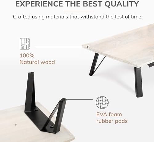 Anji Mountain Monitor Stand for Desk - Desktop Organizer & Laptop Riser, Ergonomic Monitor Riser, Space-Saving, Durable,