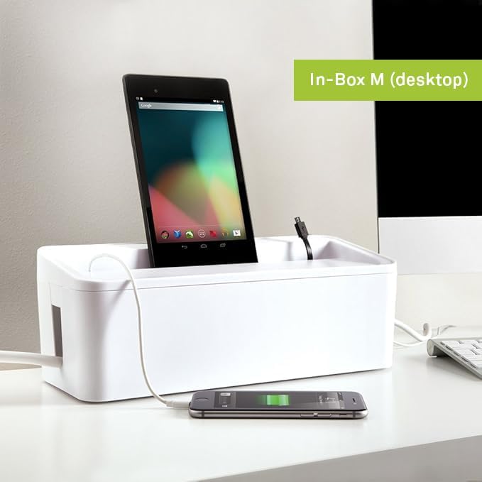 in-Box Cable Box Set with Extra Large Surge Protector Concealer Cable Management for Under Desk and Mobile Charging Stat