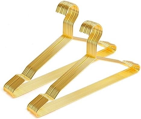 17 Inch Metal Clothes Hanger 20 Pack, 4.0mm Heavy Duty Garment Hanger （Gold）