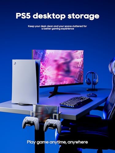 NODOCA Laptop Storage for Desk, Vertical Laptop Stand for Desk, MacBook Vertical Stand, with Headphone Holder, Desk Side