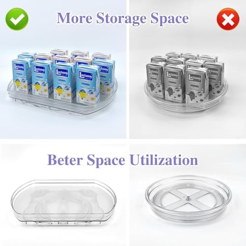 Incostar 360° Rotating Lazy Susan Turntable Organizer - Multifunctional 11.8" x 8.7" Rectangular Organizer for Refrigera