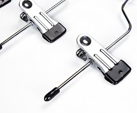 5 Quality 4-Tier Pant Skirt Trouser Hangers Heavy Duty Metal and Clips, Great for Slacks, Trousers, Jeans, Towels (5)