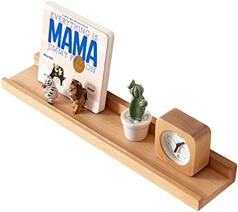 HOMWOO Floating Shelves Walnut Natural Wood Wall Shelves Picture Ledge for Home, Living Room, Bedroom, Bathroom, Office,