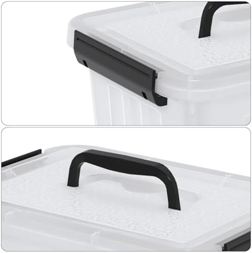3 Pack Plastic Storage Bins with Lids, Clear Storage Containers
