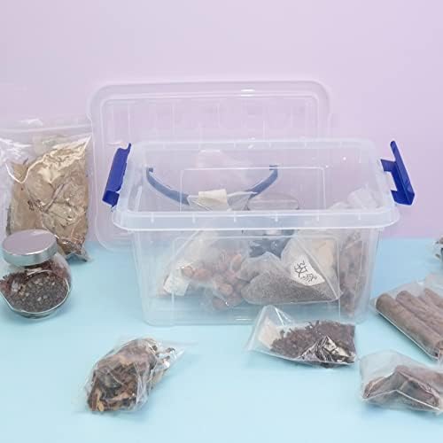 6 L Plastic Storage Box, Clear Boxes with Handles Set of 6