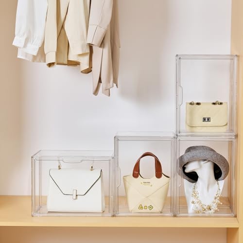 LXLXXL Clear Acrylic Display Case, Stackable Plastic Storage Bins, X-Large
