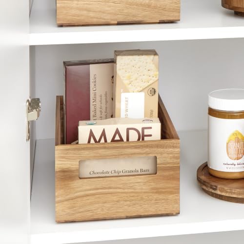 iDesign Acacia Wood Pantry Storage Bin, Natural