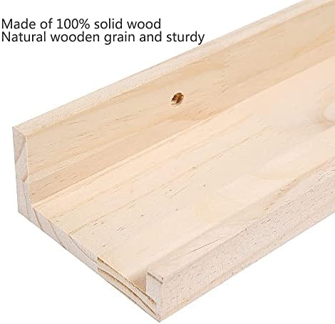 MBYD 24 Inch Floating Shelves Natural Wood Set of 3, Wall Mount Picture Ledge Wooden Wall Shelf for Home Decoration Nurs