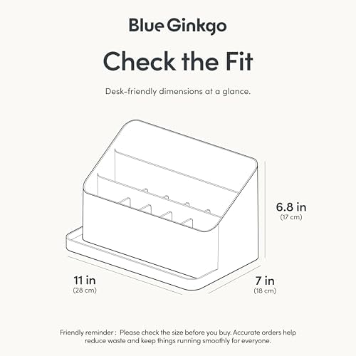 BLUE GINKGO Desk Organizer, Office Supplies, White, Made in Korea