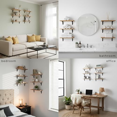 Willowy Reinforced Steel Bracket Farmhouse Decor Shelves - Easy to Install, Template and Video Included - Coffee Mug She