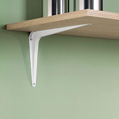 ZOENHOU 24 Pack 10 x 12 Inch White Shelf Brackets, Heavy Duty L Bracket Support with 144 Screws and 72 Expansion Tubes, 
