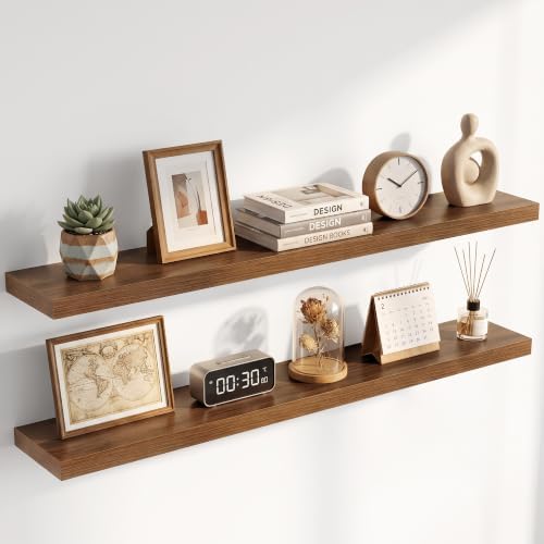 48 Inch Floating Shelves for Wall 2 Pack, Wood Wall Bathroom Shelves