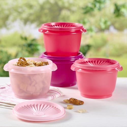 Tupperware Heritage Collection, New 16 Piece Food Storage Container Set in Vintage Pink, Dishwasher Safe and BPA Free (8 containers, 8 lids)