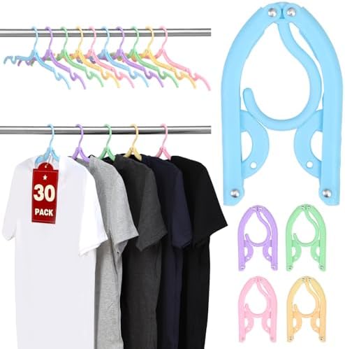 30 Pcs Travel Hangers, Cruise Ship Essentials Foldable Hangers Plastic Travel Essentials, Portable Cruises Must Haves 2026 for Skirt, Suitcase, RV Camping Airplane Europe Vacation Essential