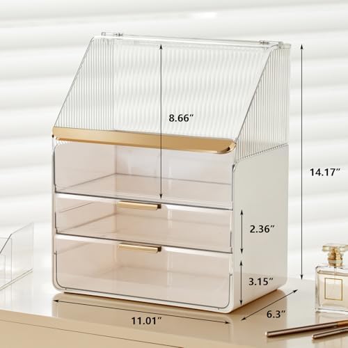 Omeily Makeup Organizer Countertop Vanity Cosmetic Skincares Organizer