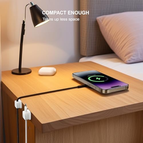24 Pack Magnetic Cable Clip Organizer Cord Holder, Picozon Adhesive Cable Management, Wire Phone USB Charger Cable Holde