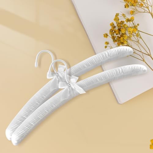 TOPIA HANGER Satin Padded Hangers for Women Clothing 17-inch 10 Pack White