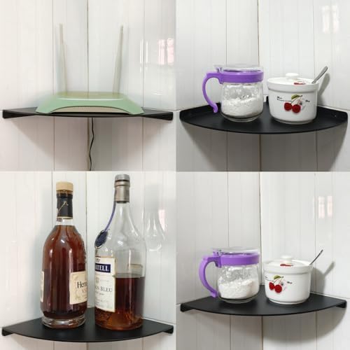 Corner Shelf, 3.0mm Aluminum Alloy Corner Shelf wall Mounted, for Offices, Bedrooms, Kitchens, Bathrooms, Dorm Rooms and