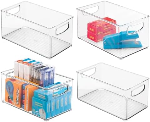 iDesign Clear Plastic Nesting Storage Bins, Set of 4
