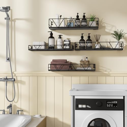 Floating Shelves Set of 4, Wood Wall Shelf, Farmhouse Shelf for Bedroom