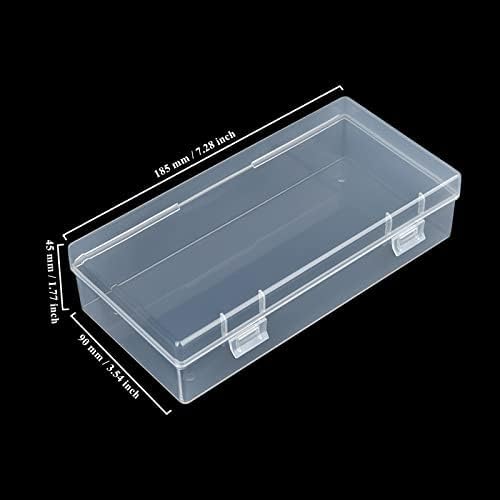 LJY 6 Clear Rectangular Plastic Boxes, 7.3 x 3.5 x 1.8 in for Nail Art