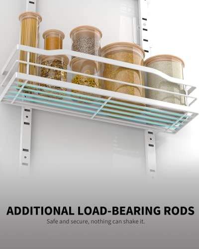 Moforoco White 9-Tier Over The Door Pantry Organizer, Pantry Organization And Storage, Metal Hanging Spice Rack Shelves 
