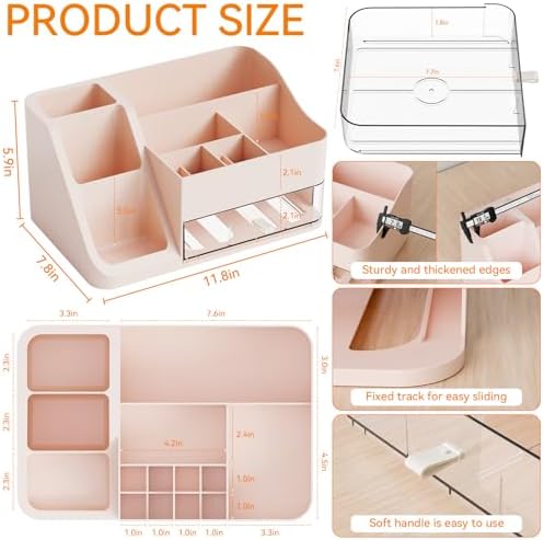 Yieach Countertop Makeup Organizers for Vanity,Bathroom,Dresser,Large Makeup Storage Organizer and Beauty Skincare Organ