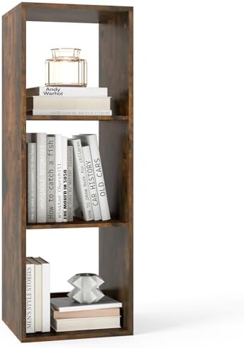Tangkula 3-Cube Bookcase, 4-Tier Bookshelf with Open Compartments, Freestanding Cube Storage Organizer with Anti-Topplin