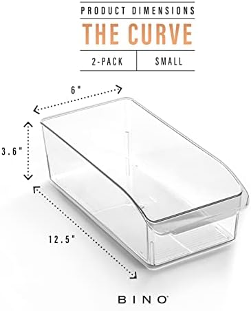 BINO | Plastic Storage Bins, Small | THE CURVE COLLECTION | Multi-Use Organizer Bins | Storage Containers Kitchen, Pantr